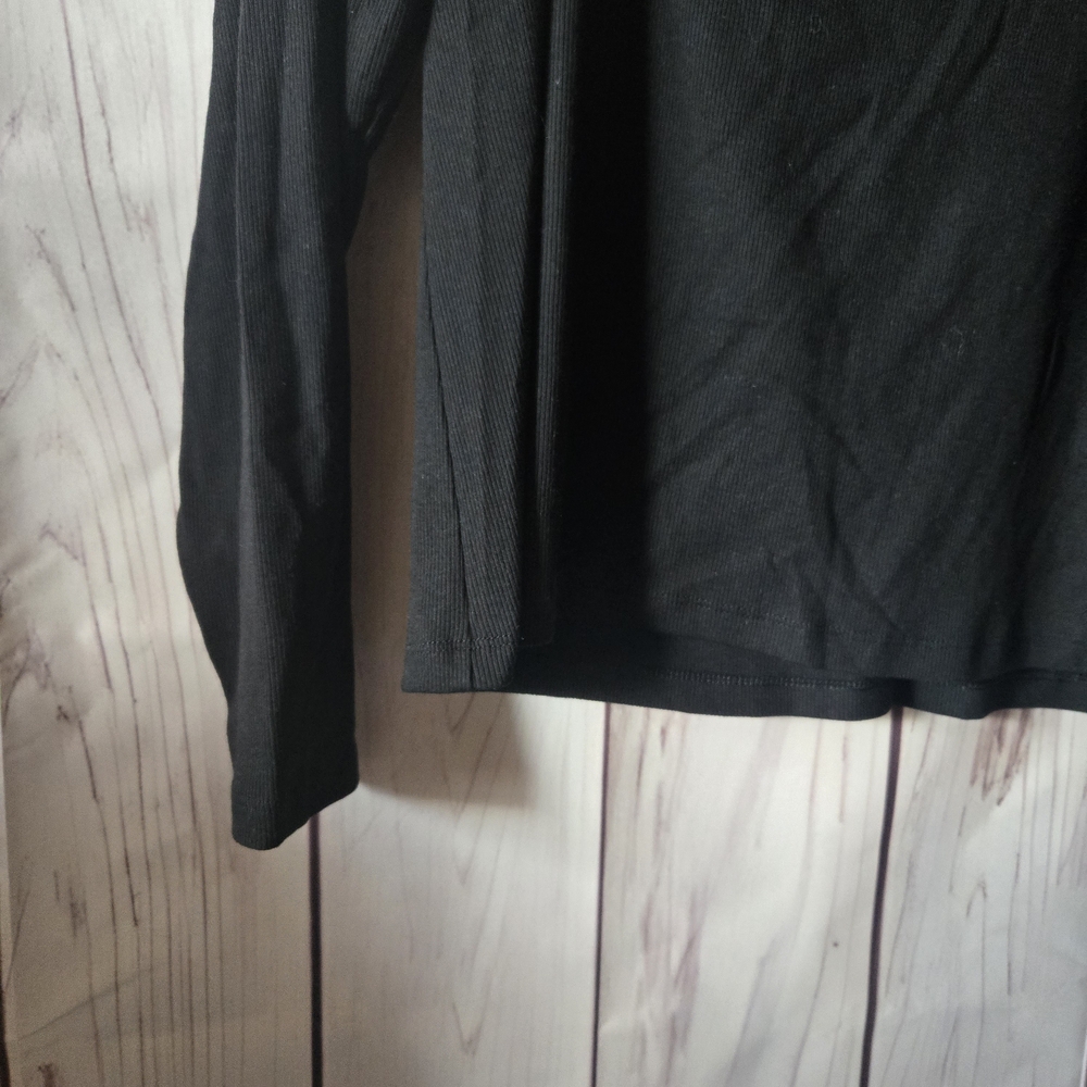Old Navy Basic Boat Neck Black Ribbed Long Sleeve Tee Size XXL - Picture 5 of 8